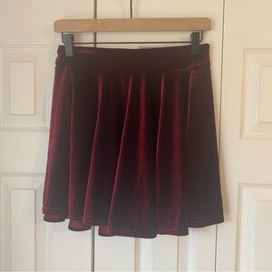 Urban Coco Medium Burgundy Red Velvet Mini Skirt Skater A Line Flare